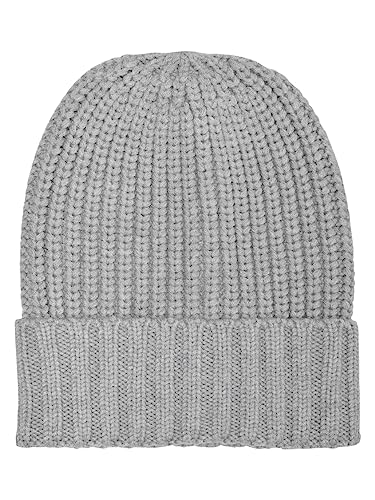 ONLY Damska czapka z dzianiny Onldina Life Rib Knit, jasnoszary melanżowy, jeden rozmiar