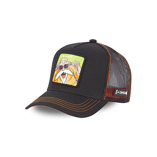 [ X ] Capslab Męska i damska Dragon Ball, Czapka Trucker, Awesome Żółw, Oryginalny i autentyczny, czarny, czerwony, pomarańczowy, rozmiar TU, czarny, rozmiar uniwersalny