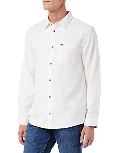 Tommy Jeans Męska koszula flanelowa TJM Solid, Starożytna biel, S