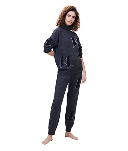 KARL LAGERFELD Damskie spodnie dresowe Cashmere Kl Jogger unisex, ciemnoszary melanż, L