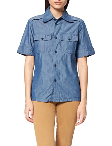 G-STAR RAW Damska koszulka Officer z krótkim rękawem, Niebieski (Rinsed C432-82), L