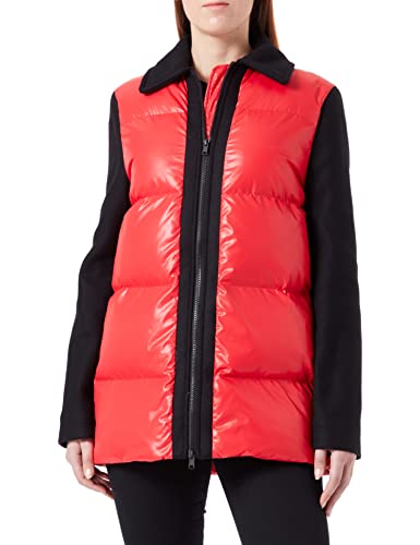 Love Moschino Logo Embroidery On The Chest Kurtka Damska, RED BLACK, 40