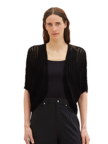 TOM TAILOR Bolerko damskie z dzianiny, 14482 – Deep Black, M