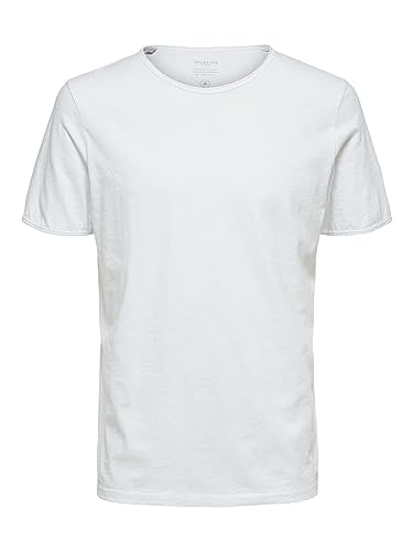 SELECTED HOMME T-shirt męski z okrągłym dekoltem, biały (Bright White), L