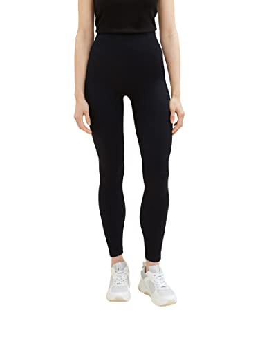 TOM TAILOR Denim Damski legginsy spodnie 1035450, 14482 - Deep Black, S-M