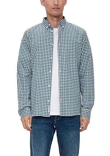 s.Oliver Koszula męska z długim rękawem niebieska zielona 3XL, Niebieski zielony, 3XL