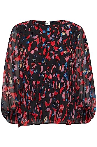 ICHI Bluzka damska Ihnalla Ls, 201725 / Poppy Red Print Mix 1, 34