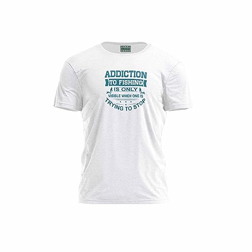 Green Fish, Męski T-shirt z cyfrowym nadrukiem,% 100 bawełna, biały, na co dzień, męskie topy, rozmiar: M, biały, M