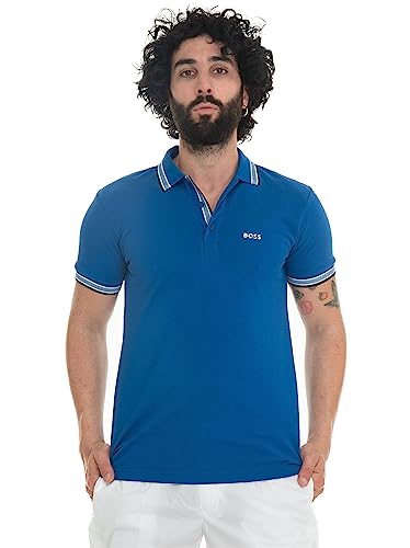 BOSS męska koszulka polo, Nowość - niebieski 420, XL