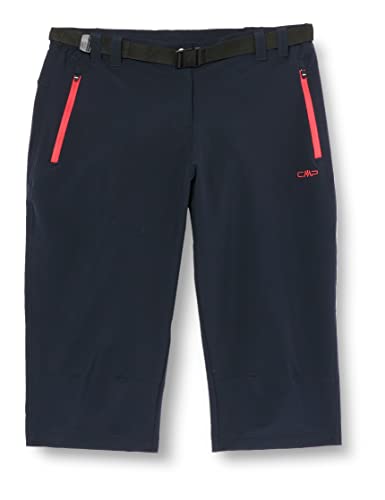 CMP Damskie spodnie Capri ze streczu, antracyt, truskawka, 44