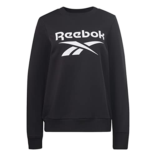 Reebok Damska bluza polarowa z dużym logo, czarna, 2XL, Czarny, XXL