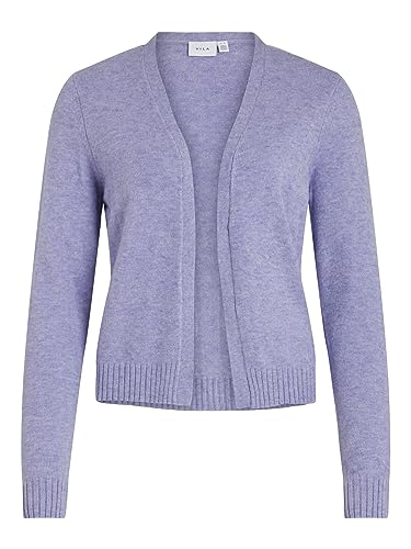 Vila Women's VIRIL Short L/S Knit kardigan-NOOS kurtka dzianinowa, Sweet Lavender/szczegóły: melanż, XXL, Sweet Lavender/Szczegóły: melanż, XXL