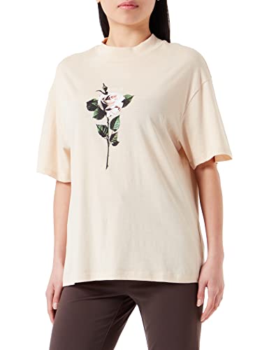 Replay Damska koszulka z krótkim rękawem z nadrukiem róż, 611 Skin, L
