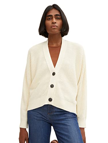TOM TAILOR Damski Basic Kardigan 1032605, 28130 - Soft Buttercream, XXL