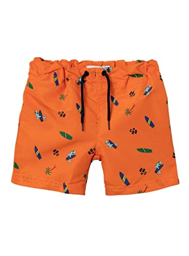 NAME IT Boy's NMMZIMMI Long Swim Shorts TB kąpielówki, Vibrant Orange, 98, pomarańczowy (vibrant orange), 98