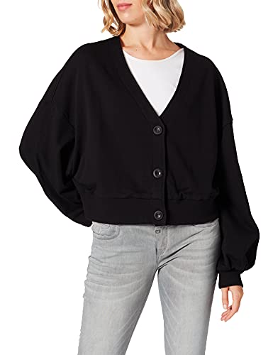 Urban Classics Damska kurtka z dzianiny dla kobiet Organic Oversized Short Terry Cardigan, czarny, XS