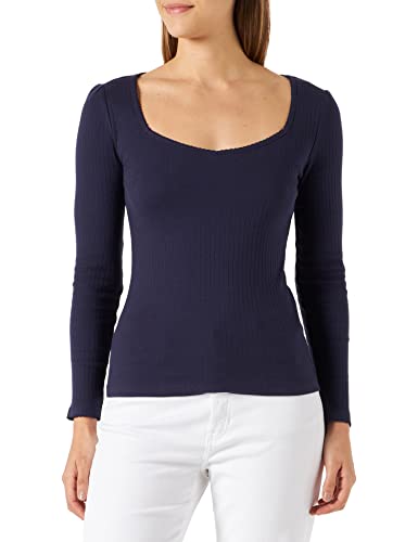 Naf Naf Orib ML Lurex Koszulka damska, granatowy, XS