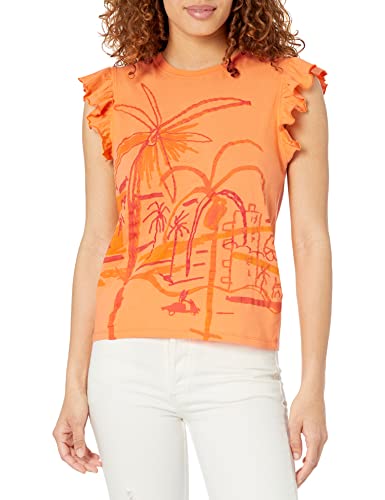 Desigual T-shirt damski, pomarańczowy, S