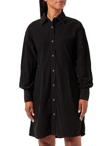 Wrangler Damska sukienka z długim rękawem, czarny, XL