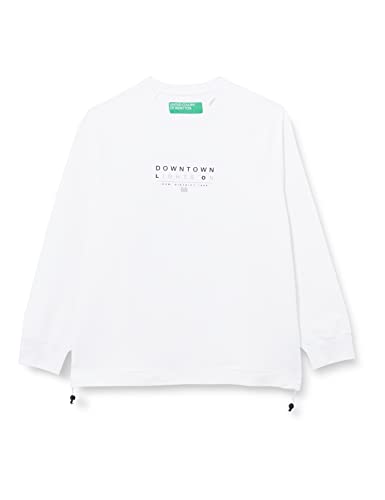 United Colors of Benetton Męski T-shirt G/C M/L 3hvtu1036 sweter z kapturem, biały 101, XXL