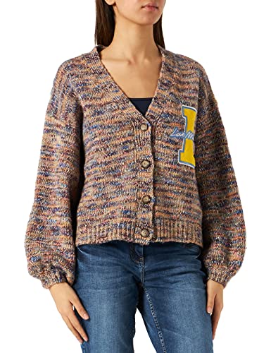 Love Moschino Damski kardigan z długim rękawem w mieszance wełny z Maxi L i Embroidery Jacket, 4047-Camello, 40