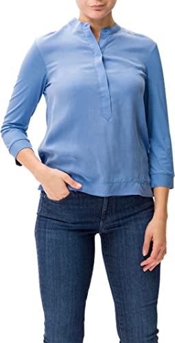 BRAX Damski styl Clarissa Cupro HYBRID prosta bluzka damska, ICED Blue, 40