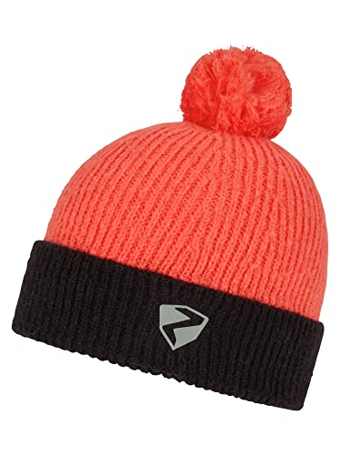 Ziener Dziecięca czapka z pomponem/dziergana, podszewka z polaru, zawartość wełny, czerwony (hot red), S