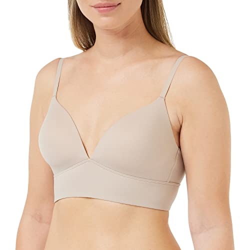 Athena - Biustonosz damski Easy Second Skin Bustier - Biustonosz z fiszbinami, zakrzywiony i idealny biustonosz - Ultra Stretch mikrofibra, Kawa Latte, L