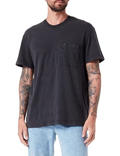 Lee Męski t-shirt z kieszeniami, Washed Black, XL, Washed Black, XL