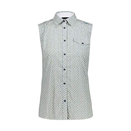 CMP Camicia Smanicata Stretch Con Fantasia Floreale Koszula damska, Niebieski lodowy., 42