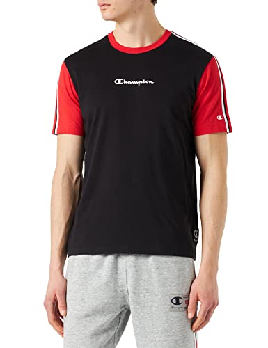 Champion T-shirt męski, (czarny/czerwony), S