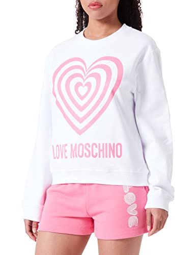 Love Moschino Damska bluza o regularnym kroju z okrągłym dekoltem, Optical White, rozmiar 46, optical white