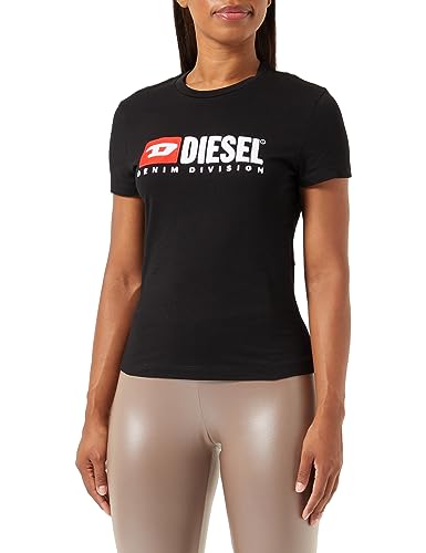 Diesel T-SLI-DIV T-Shirt Koszulka damska, Czarny Czarny, XXS