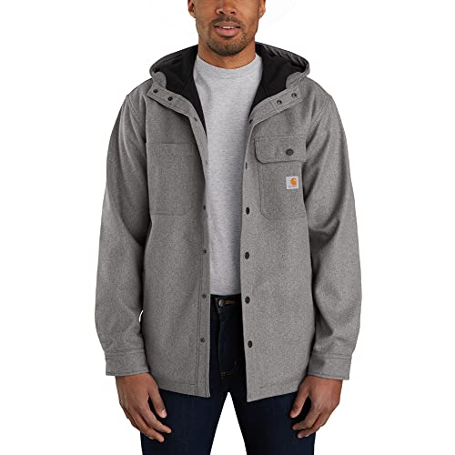 Carhartt Męska koszula robocza Rain Defender Relaxed Fit Heavyweight z kapturem Jac Button-Down, Oiled Walnut Heather, XL