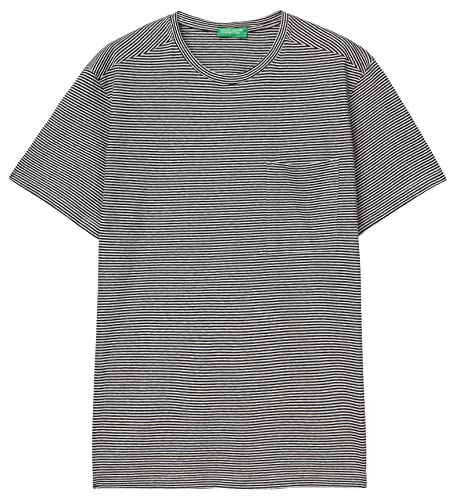 United Colors of Benetton T-shirt męski, Ciemnoniebieski, w paski, 616, L