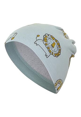 Sterntaler Chłopięca czapka beanie lew, Turkusowy melanż, 47