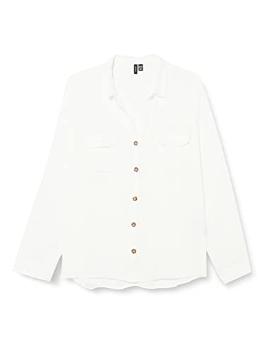 VERO MODA Koszula damska VMBUMPY L/S Shirt New NOOS TLL, Snow White, XS-Tall