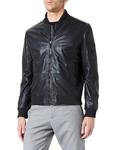 Daniel Hechter Męska kurtka skórzana Leather-Blouson, czarna, 50