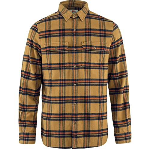 Fjällräven Męska koszula flanelowa Övik Heavy M z długim rękawem, Buckwheat Brown-autumn Leaf, M