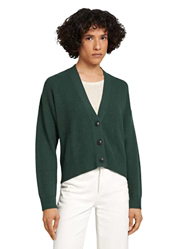 TOM TAILOR Damski Krótki kardigan 1029000, 10771 - Dark Pine Green, S