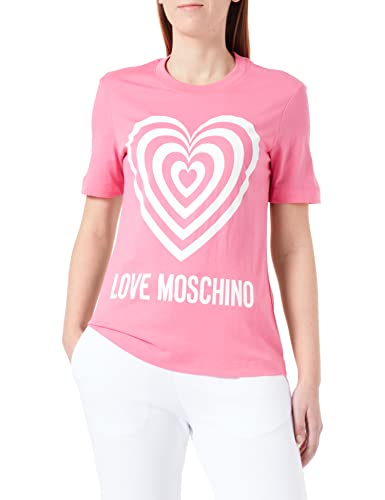 Love Moschino Damska koszulka o regularnym kroju z krótkim rękawem, fuksja, 38, Fuchsia, 38
