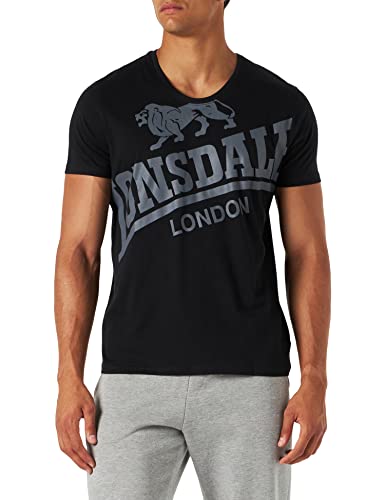 Lonsdale Męski T-shirt Symondsbury, czarny/szary, XXL