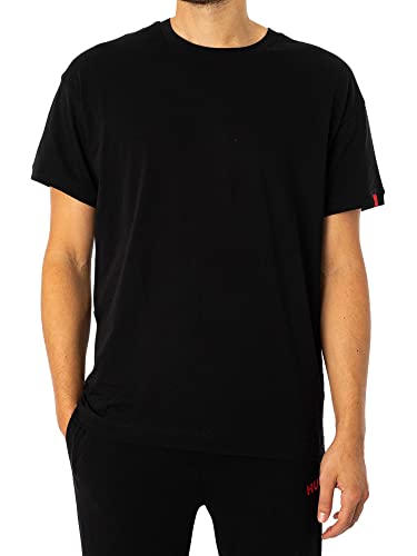 HUGO T-shirt męski z logo, czarny (Black1), M