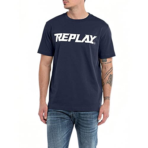 Replay Męski T-shirt M6658, 576 Midnight Blue., XL, Midnight Blue. 576 cm, XL