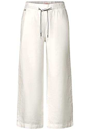 Street One Damskie spodnie lniane Wide, Off White, 38W / 26L
