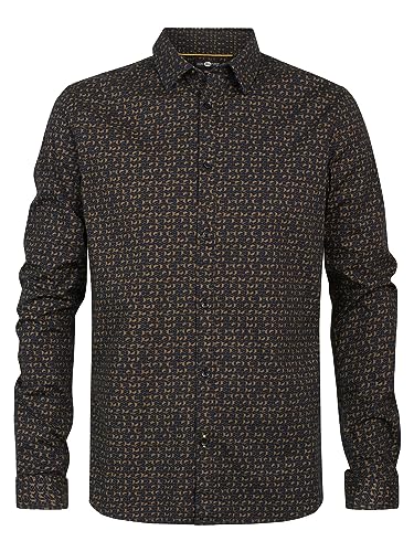 Petrol Industries Men Shirt Long Sleeve AOP Koszulka męska, Dark Moss, XXL