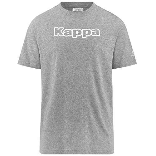 Kappa Męski T-shirt z logo Fromen, Grey Md Mel, XS
