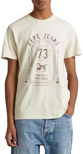 Pepe Jeans Koszulka męska damska, beżowy (kość słoniowa), L