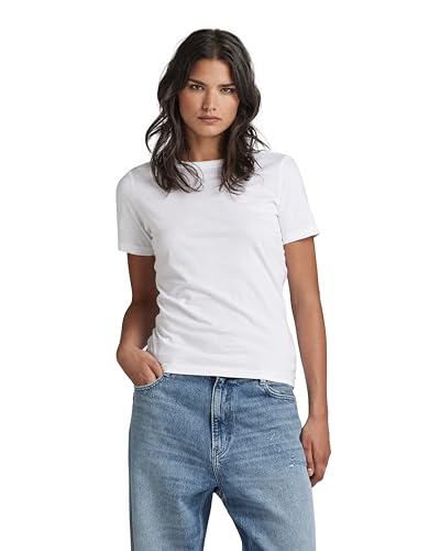 G-STAR RAW Core Slim R T Wmn topy damskie, Biały (White D23793-4107-110), XXS