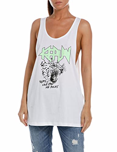 Replay T-shirt damski, 001 Optical White, L